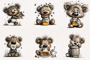 Bear and Bees Clipart Bundle, a Seasonal Illustration by CreationArt (Thumbnail 5 of 6)