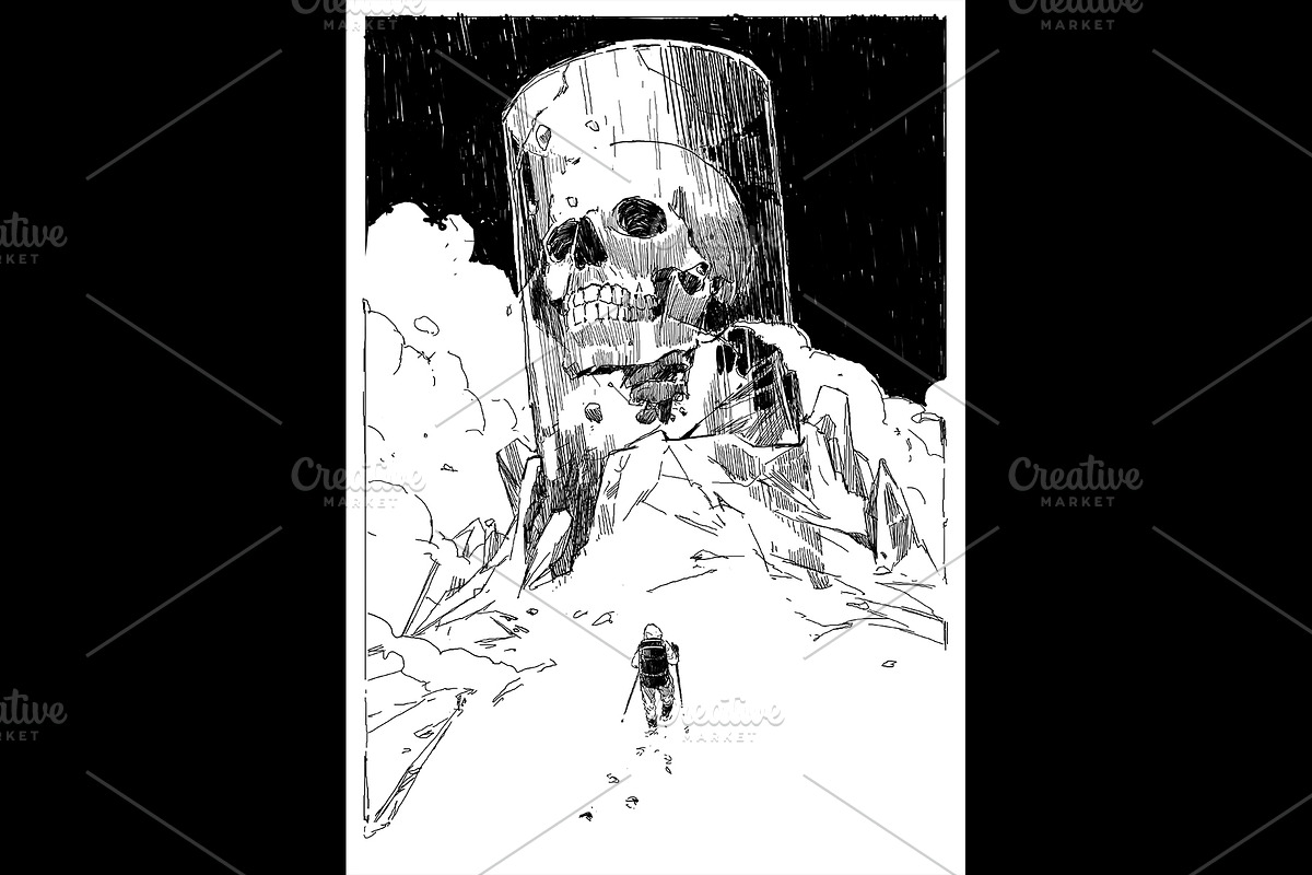Black & white drawing collection., a Person Illustration by Grandfailure (Photo 9 of 23)
