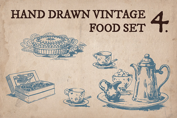 Hand Drawn Vintage Food Set 4 preview 4