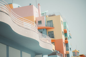 Pastel Facades and Curved Balconies, an Architecture Photo by SkyNext