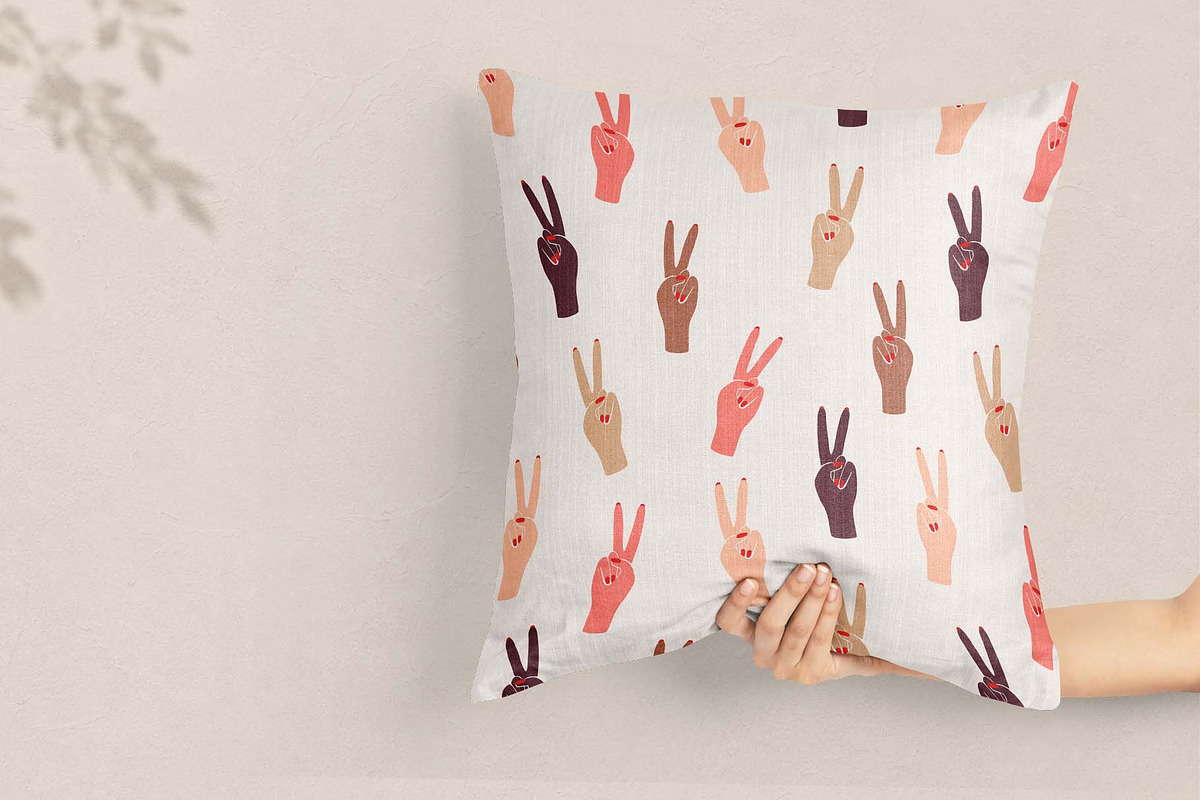 Peace Hands Seamless Pattern, a Pattern Graphic by Irina Ostapenko (Photo 5 of 5)