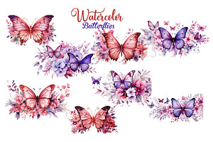 Watercolor Buterflys Png