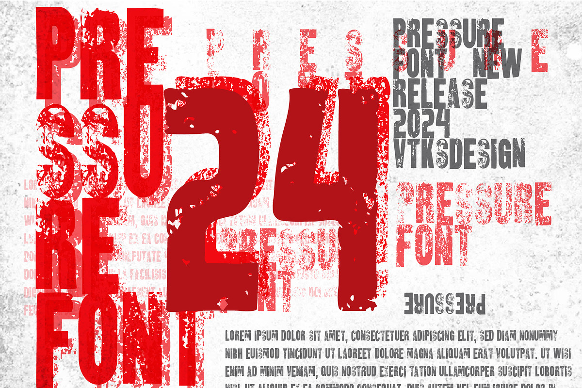 PRESSURE FONT, a Sans Serif Font by vtks design (Photo 4 of 4)
