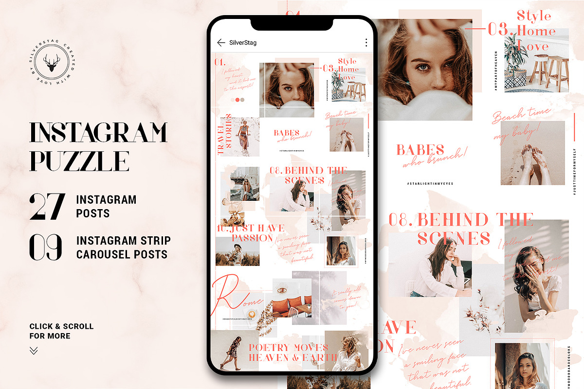 Insta Puzzle Bundle + FREE Updates, a Social Media Template by SilverStag Type Foundry (Photo 4 of 14)