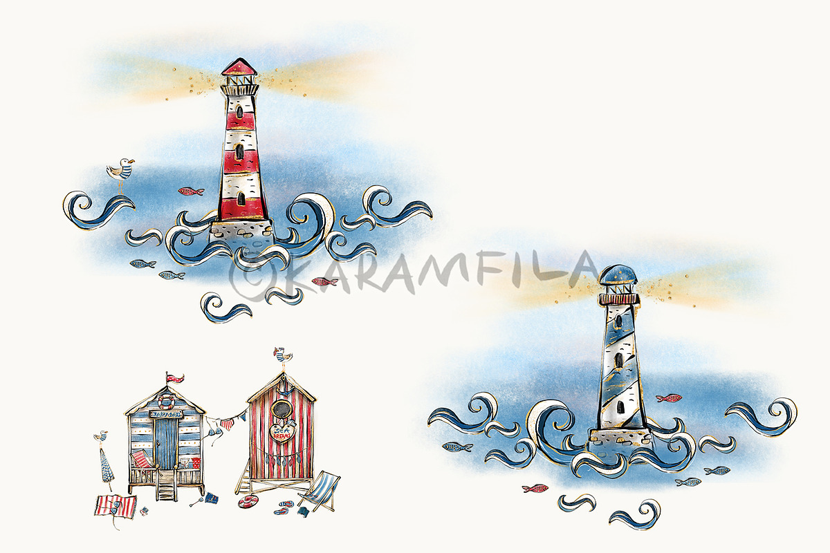 Beach Nautical Pinup Girls Clipart, a Person Illustration by KaramfilaS (Photo 5 of 8)