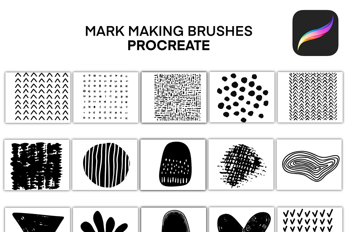 Procreate Mark Making Brushes Set 1, a Brushes & More by Soaring Bird Designs (Photo 5 of 6)