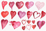 Lovely Hearts Watercolor Clipart, an Illustration by Rad Fonts (Thumbnail 2 of 6)