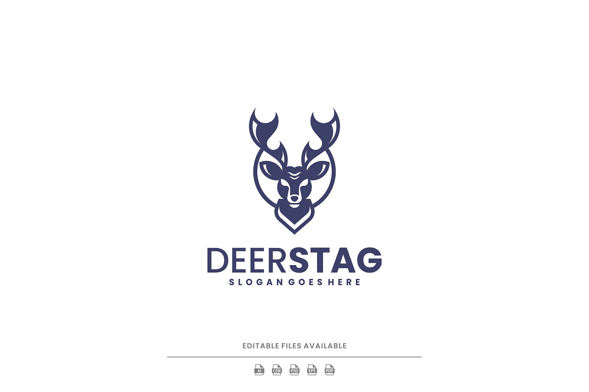 Monoline Deer Stag Logo Design, a Branding & Logo Template by Artnivora.Std (Photo 1 of 4)