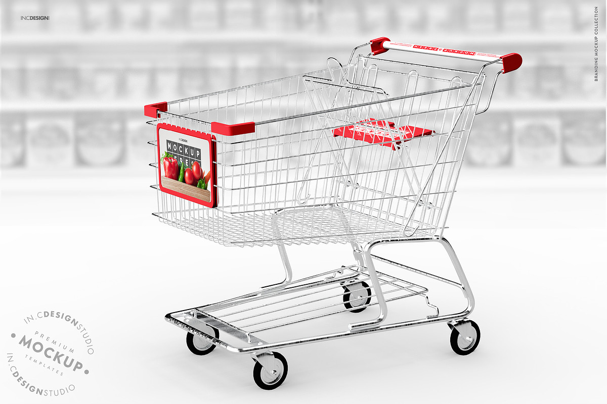 Metal Shopping Cart Branding Mockup, a Product Mockup by INCDesign (Photo 16 of 19)