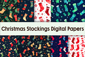 Christmas Stockings Digital Papers