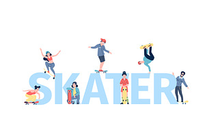 Active Skaters Characters Concept