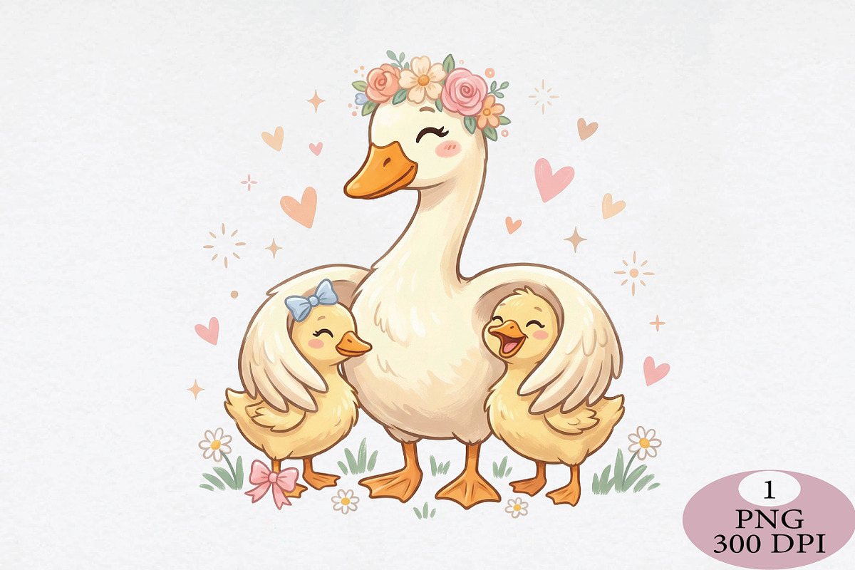 Duck family PNG, an Illustration by Daily.Designs (Photo 1 of 5)