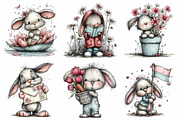 Watercolor Spring Bunny Clipart, an Illustration by Daily.Designs (Thumbnail 6 of 7)