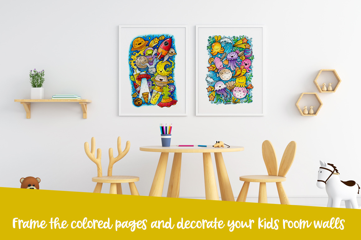 The Happy Doodle Coloring Pages, an Illustration by PrettyLittlePigs (Photo 4 of 4)