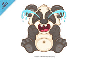 Cartoon Crying Panda. Tshirt., an Animal Illustration by KENO Mascots (Thumbnail 2 of 3)