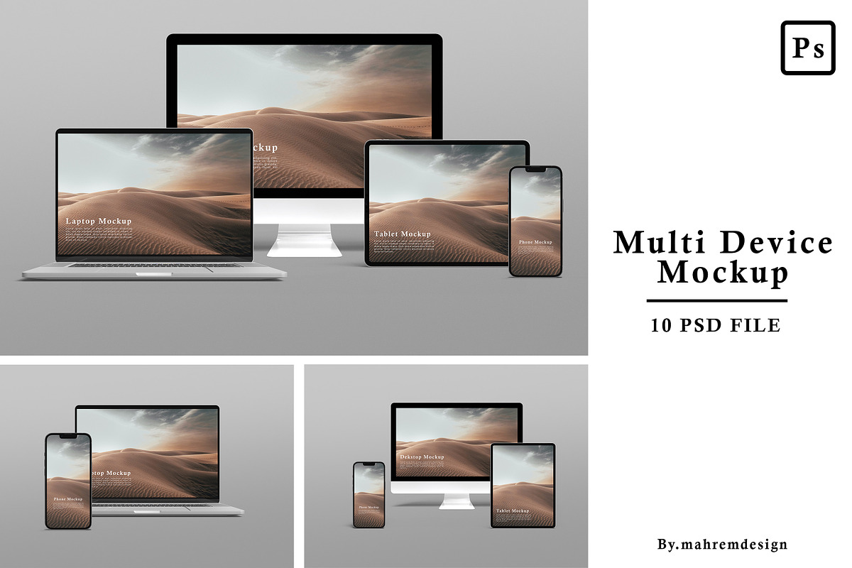 Multi Device Mockup, a Device Mockup by mahremdesign (Photo 1 of 12)