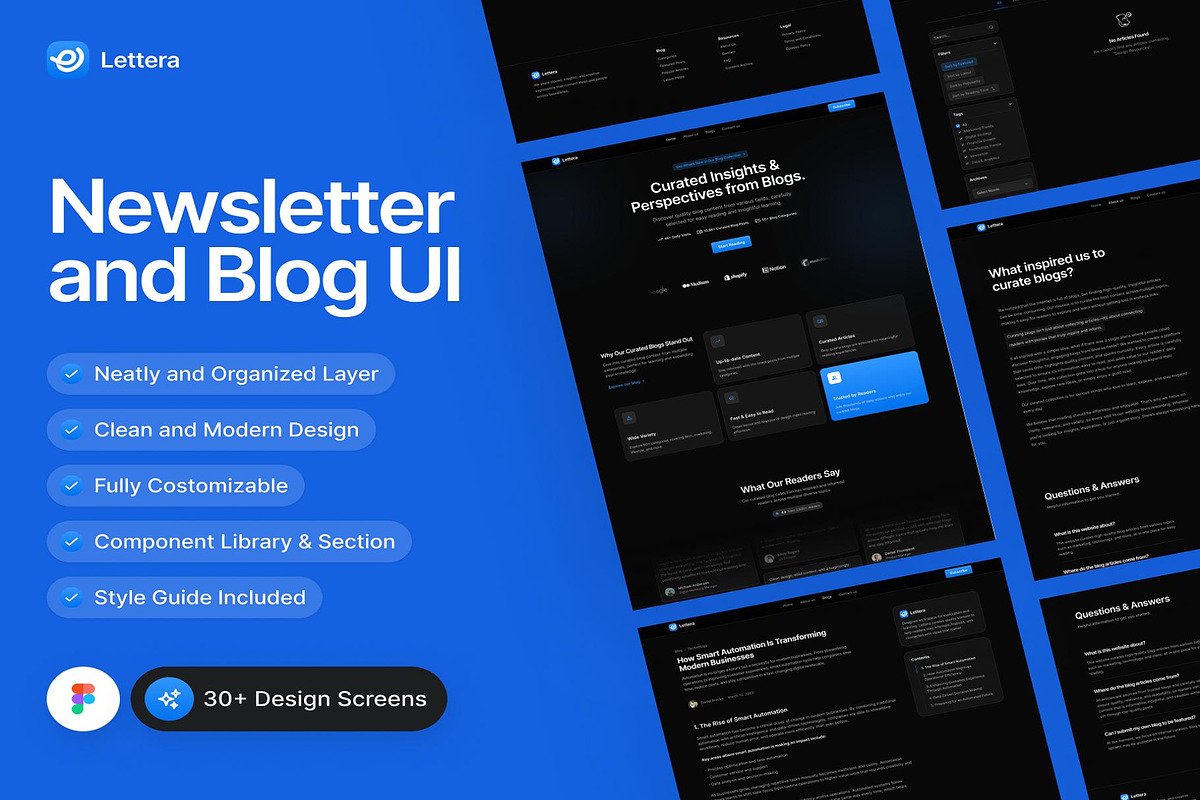 Lettera – Newsletter & Blog UI, an UI Kit Template by Lumina_ui_ux202 (Photo 1 of 7)