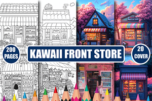 Kawaii Front Store Coloring Book