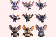 Cute Bat PNG Clipart Bundle, a Graphic by M9 Design (Thumbnail 4 of 8)