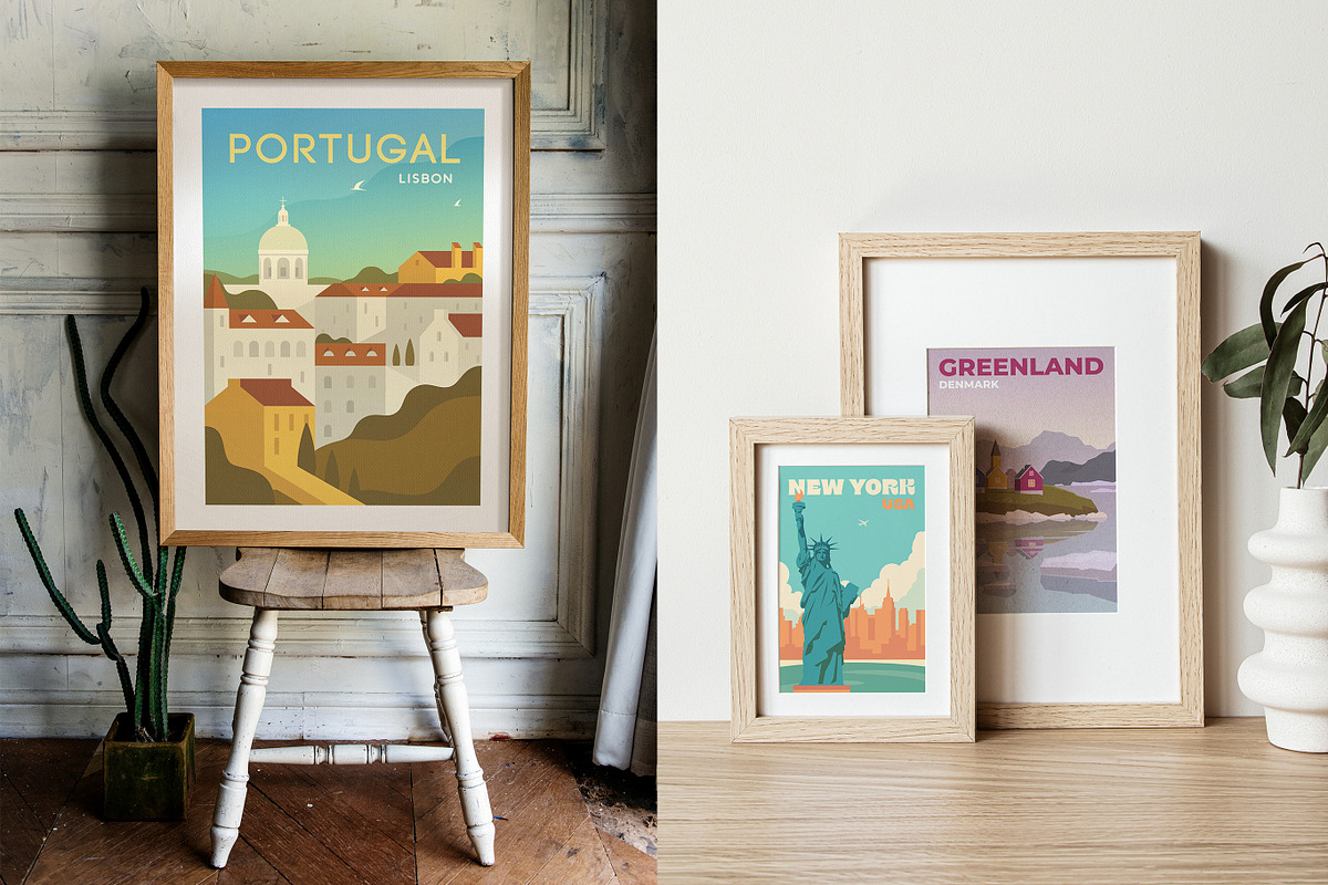 Travel Posters. Mega Bundle., a Decorative Illustration by Red Monkey (Photo 9 of 20)