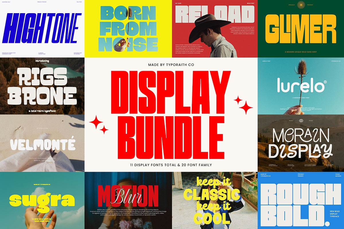 Display Font Bundle, a Sans Serif Font by Typoraith Co (Photo 1 of 12)