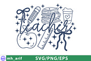 Teacher Life Doodle Coquette Teacher, a Graphic by mh_arif (Thumbnail 1 of 4)