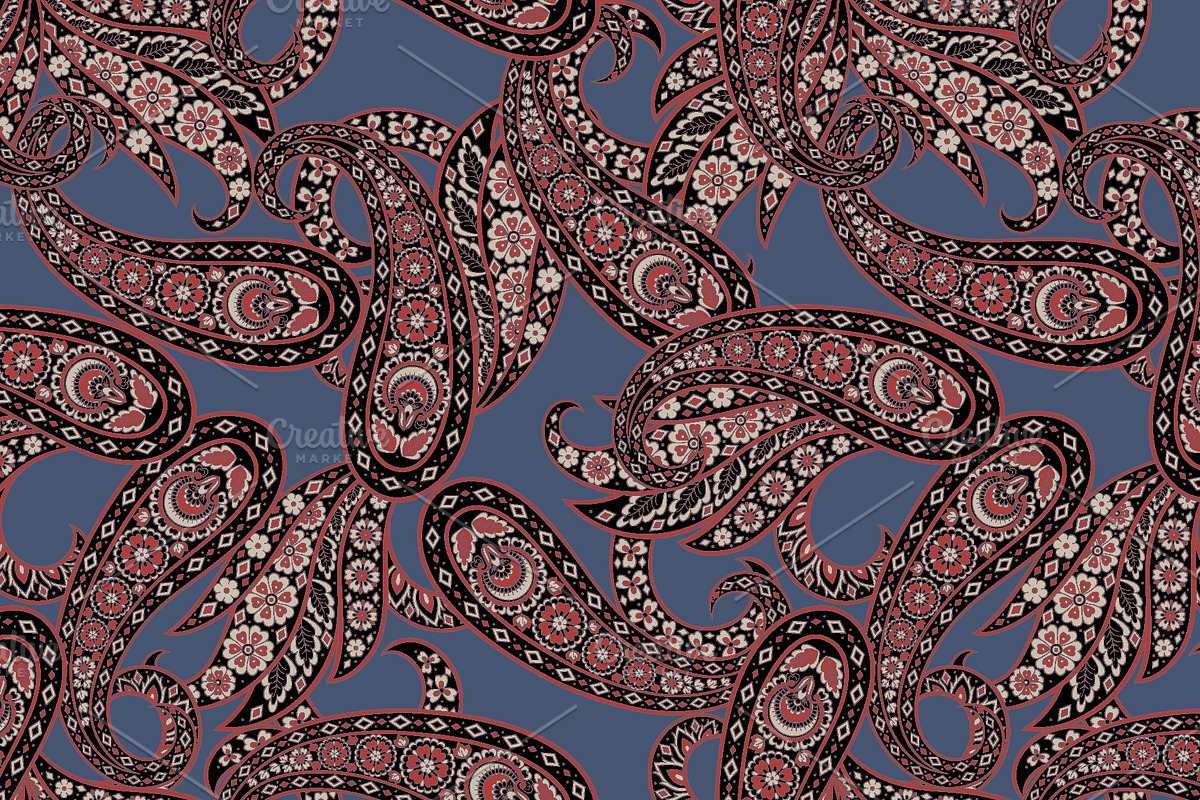 Floral paisley seamless pattern, a Pattern Graphic by antalogiya (Photo 3 of 6)