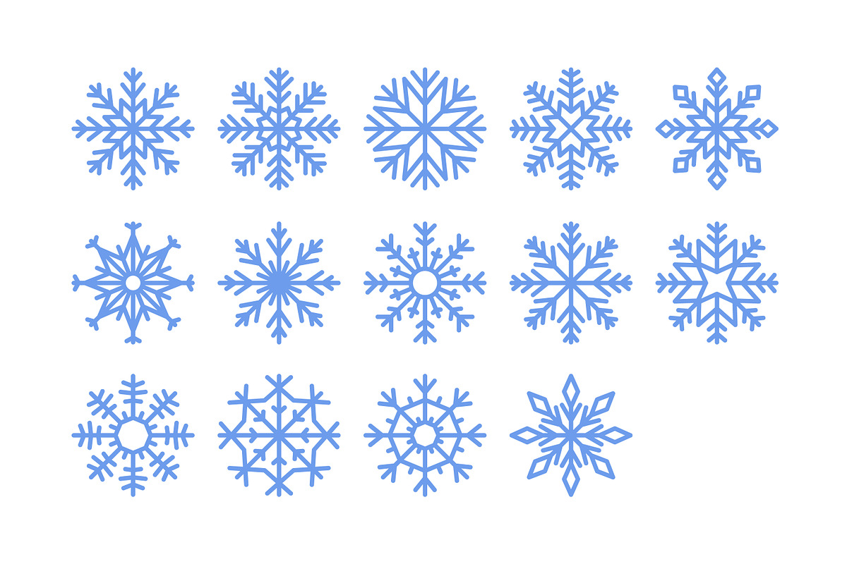 Winter snow flakes. Xmas icons set, an Object Illustration by Good Studio (Photo 3 of 12)