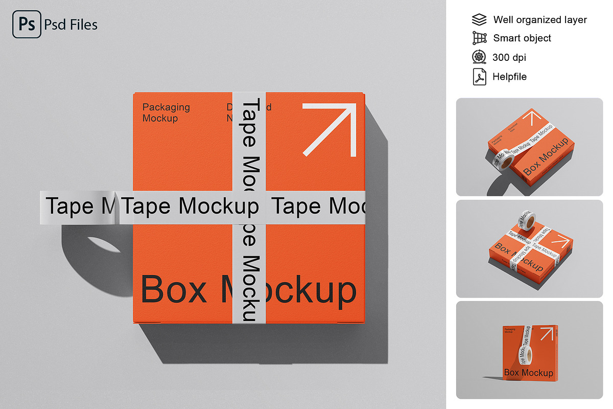 Box Packaging Mockup, a Packaging Mockup by UFR_GRAPHIC (Photo 1 of 5)