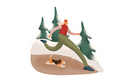 People running in winter set, a Sport Illustration by Good Studio (Thumbnail 2 of 5)