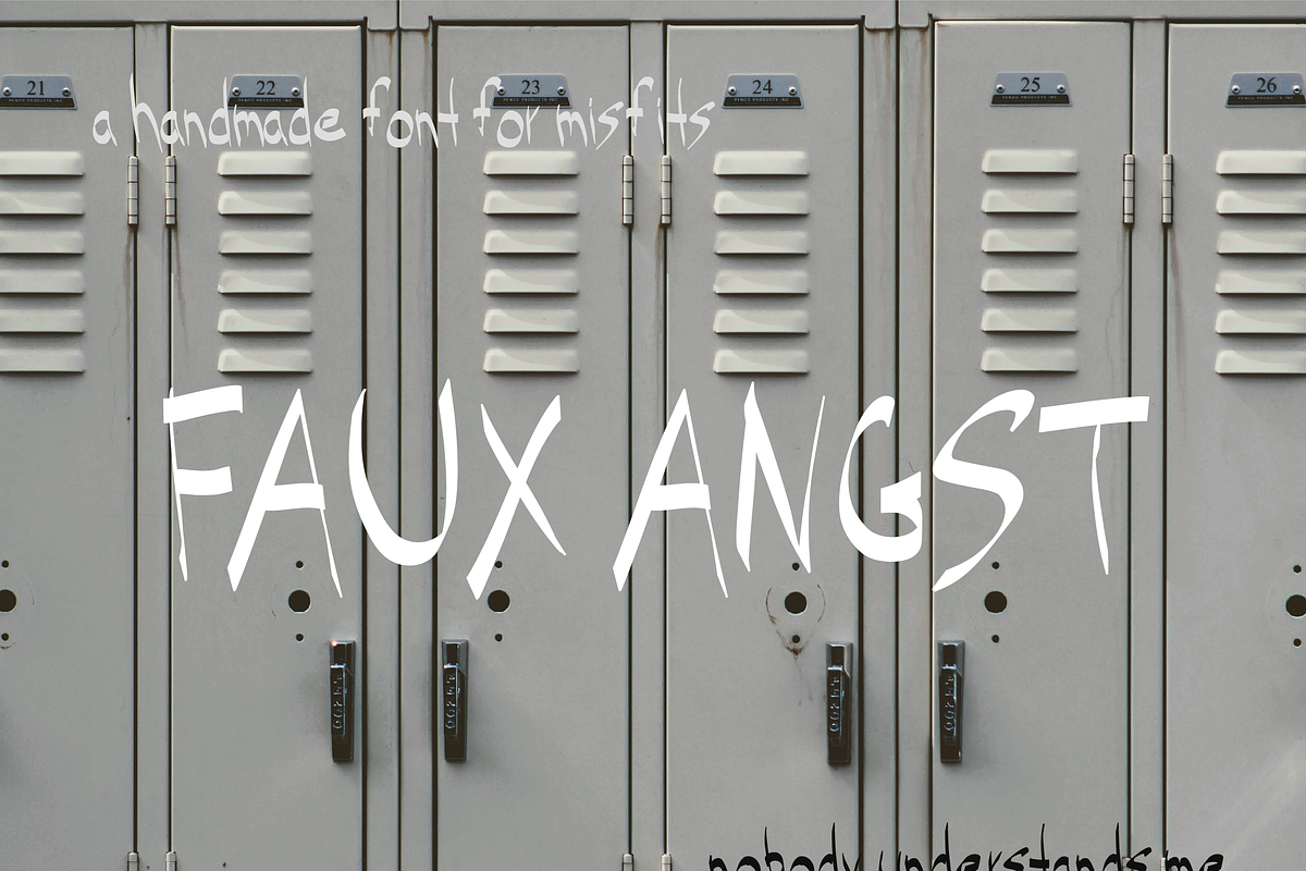 Faux Angst Font, a Handwritten Font by noonsun (Photo 1 of 6)