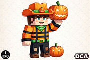 Minecraft Boy Dabbing Halloween PNG1, an Illustration by DreamCafeArt (Thumbnail 1 of 7)