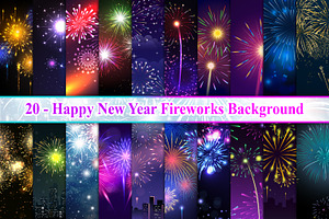 Happy New Year Fireworks Background, a Background Graphic by Digital Studio