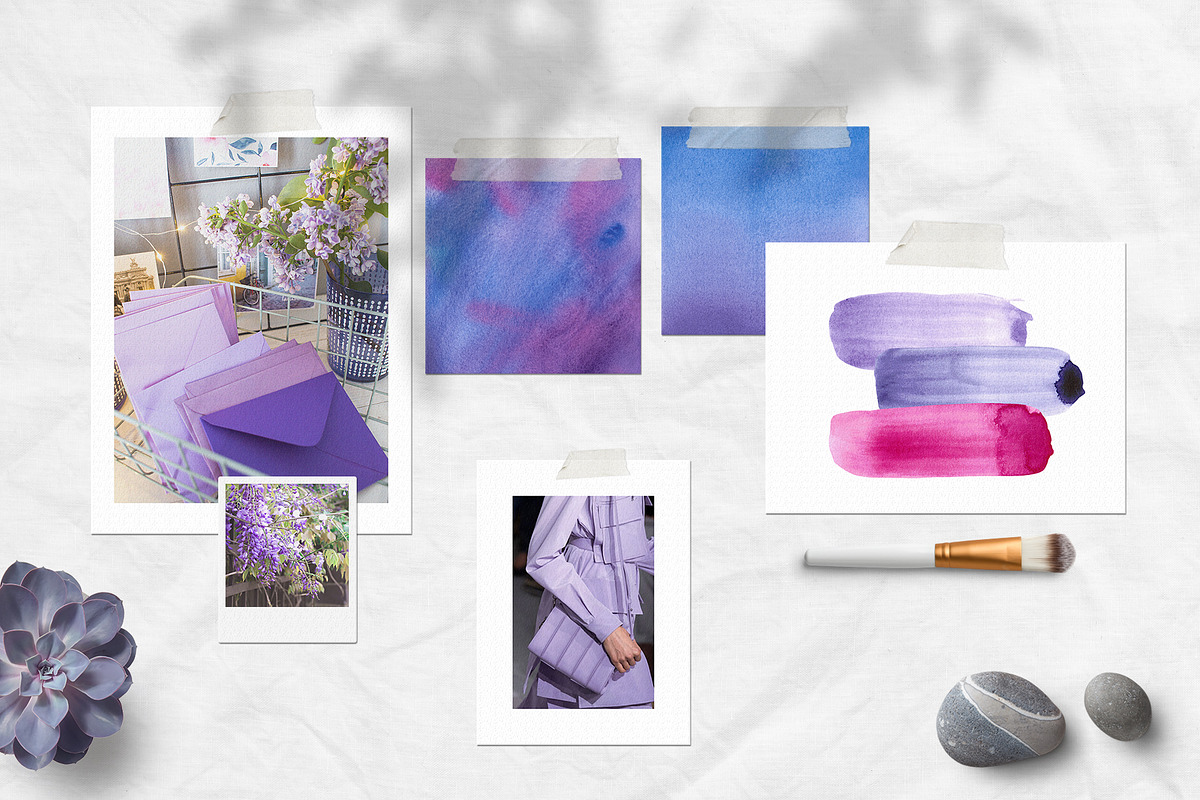 Violet backgrounds and strokes, a Background Graphic by LeriaArt watercolor (Photo 2 of 5)