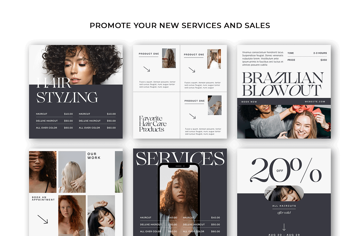 Salon Instagram Templates, a Social Media Template by Kseniia_Design (Photo 5 of 9)