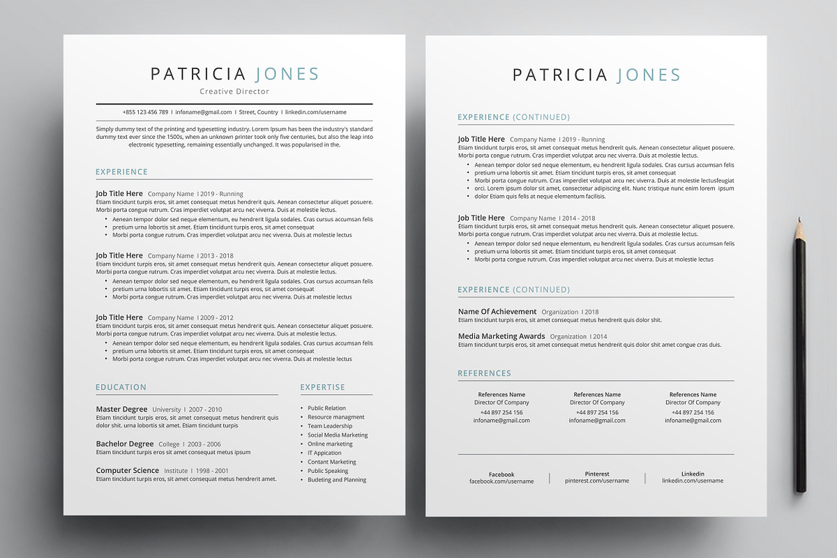 Resume/CV, a Resume Template by Creatune (Photo 2 of 7)