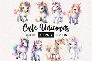 Baby Unicorn Clip Art PNG