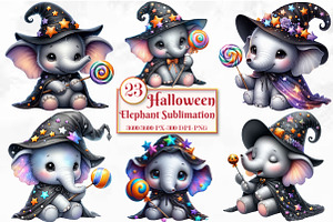 Halloween Elephant Sublimation, a Seasonal Illustration by Craft Nest