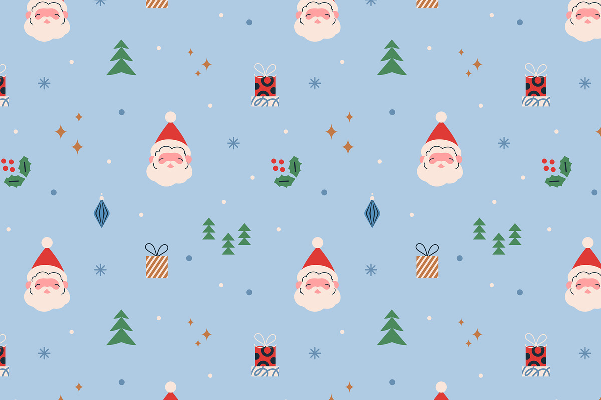 Christmas season seamless patterns, an Illustration by Good Studio (Photo 2 of 10)