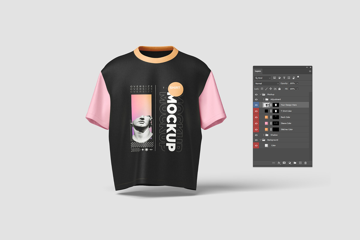 Oversize T-Shirt Mockup, a Shirt Mockup by graphiccrew (Photo 4 of 11)