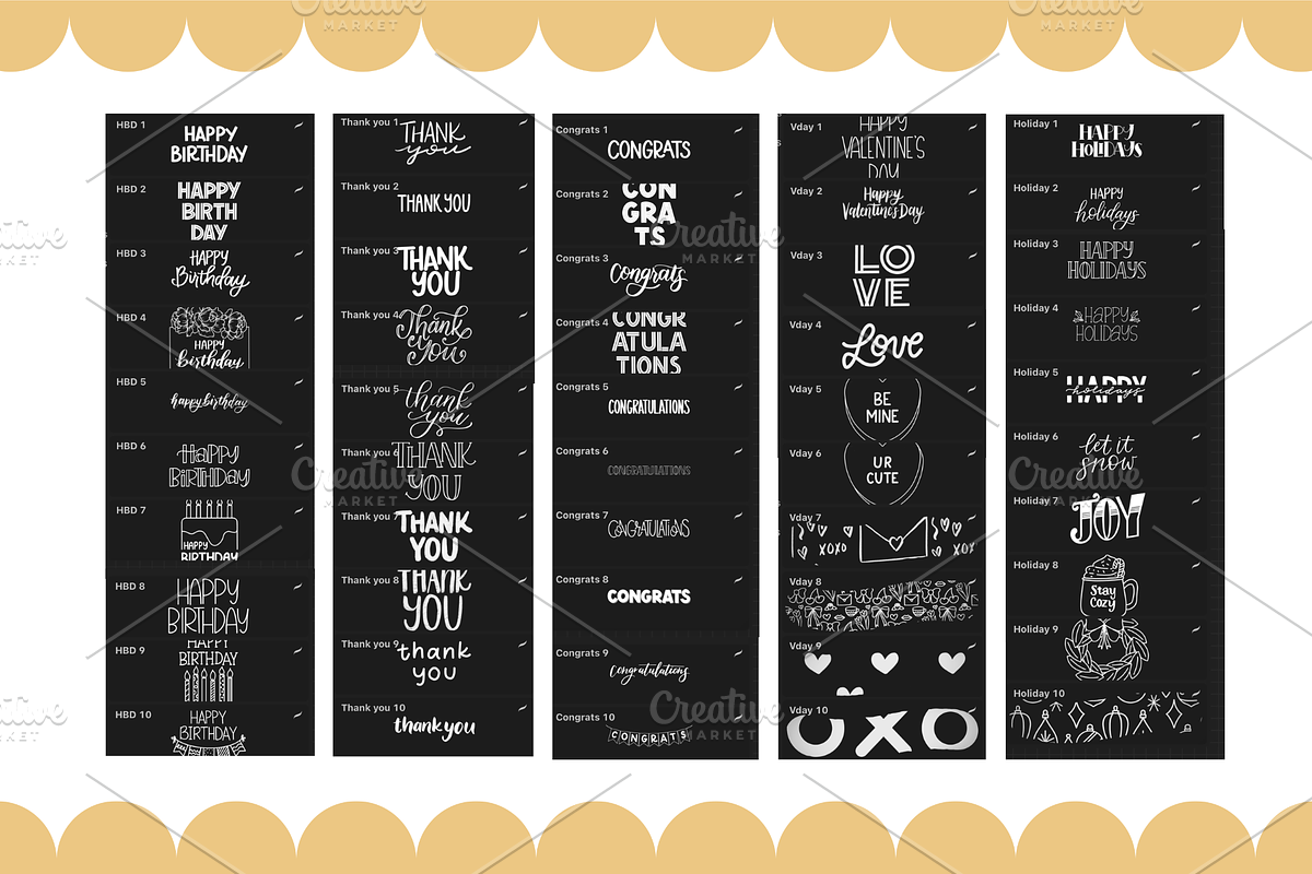 Greetings Procreate Brush Stamps, a Brush Add-On by Design with Mina (Photo 2 of 6)