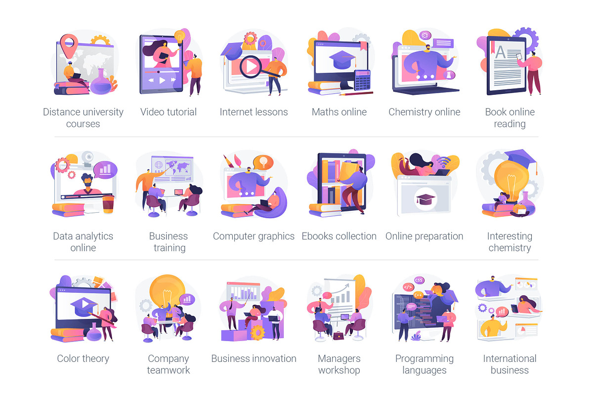 60 Education illustrations for UI, a Templates & Theme by Visual Generation (Photo 3 of 5)