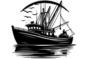 Vintage Fishing Boat Bundle, an Object Graphic by Designer_Momina (Thumbnail 4 of 13)