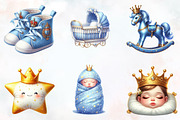 Little Prince Blue Baby Nursery Png, an Illustration by RobertsArt (Thumbnail 2 of 8)