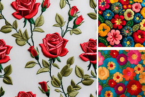Embroidered Flower Flowers