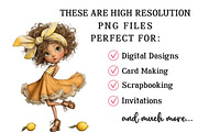 Whimsical Lemon Girl PNG Clipart, an Illustration by OK Design (Thumbnail 4 of 6)