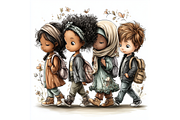 Black Kids Back to School clipart, an Education Illustration by Creative design (Thumbnail 6 of 7)