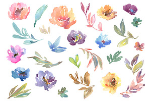 Simple Universal Watercolor Flowers