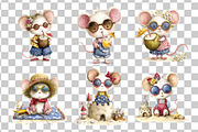 Beach Mouse Watercolor Clipart PNG, a Seasonal Illustration by Nicolle's Colorful Art (Thumbnail 5 of 5)