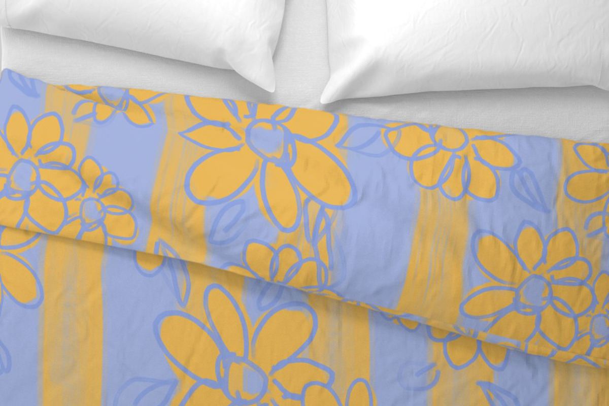 Sunny yellow stripes blooms pattern, a Pattern Graphic by Cotton Melon pattern Shop (Photo 6 of 6)